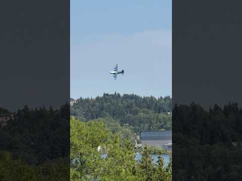 “Fat Albert” taking flight over Mercer Island, WA. The Blue Angels’ C-130T Hercules support aircraft