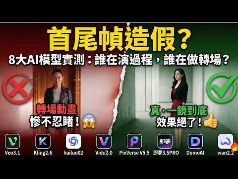 首尾幀生影片誰在造假?別再浪費點數了!Veo 3.1 vs Kling 2.6 ,8大AI影片模型首尾幀深度評測:這才是真「一鏡到底」!在Pollo AI平臺進行模型大評測。