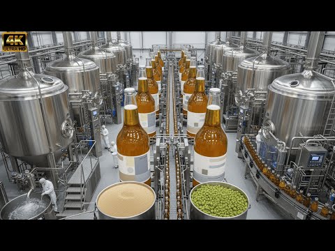 How Beer Is Made in Factories (ASMR): Industrial Brewing at Massive Scale
