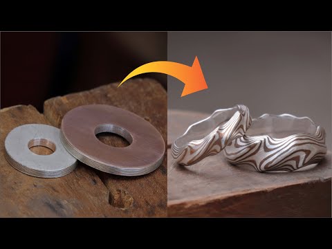 Wedding rings MOKUME GANE  (Aros de matrimonio con la técnica MOKUME GANE)