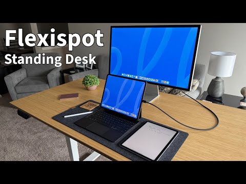 I got a standing desk for my iPad Pro set up!  Flexispot E6 Review!