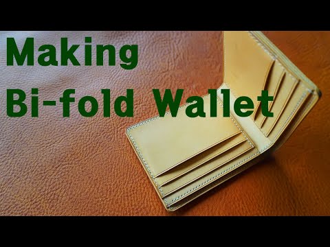 [가죽공예독학] 반지갑 만들기 / 무료패턴 (PDF) / Making a Bi-fold Wallet / Free pattern / Leathercraft