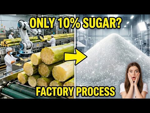 Inside Mega Sugar Factory: How Much Sugar is Made from 100 Tons?