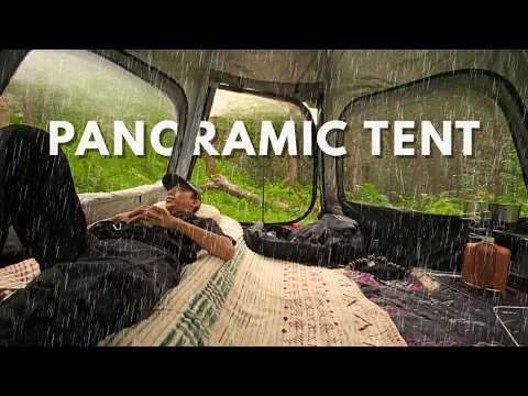 COZY TENT UNDER POURING RAIN‼️CAMPING IN HEAVY RAIN