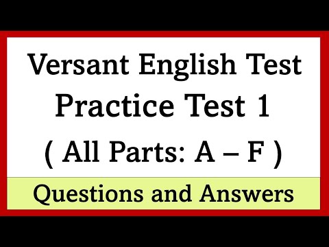 Versant English Test - Practice Test - All parts - Questions and answers