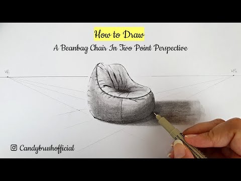 How to Draw A Beanbag Chair In Two Point Perspective | Step By Step
