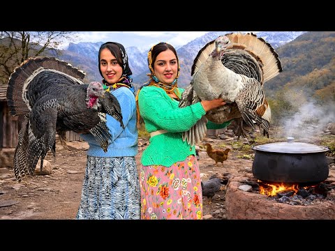 IRAN Village Cooking: Traditional Feast with  Whole Turkey & Homemade Delicacies