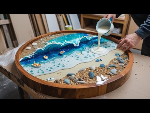 The Crazy Process of Capturing the Ocean in a Dead Tree: A Beautiful Epoxy Table