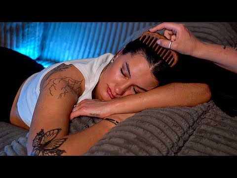 She Fell Asleep While I Brushed Her Hair 💤 (ASMR for Deep Sleep)