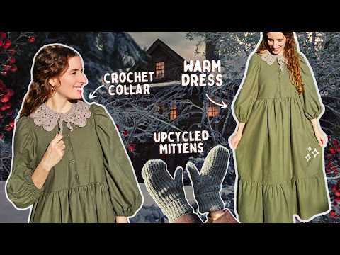 Making an Outfit Inspired by Little Women 🌲❄️ Using Only My Fabric & Yarn Stash