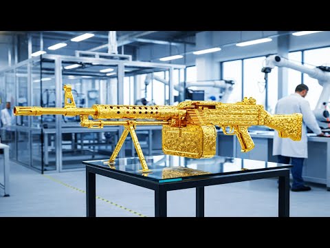 Inside the 24K Gold Factory – M60 Machine Gun Recreated as Gold Art Object