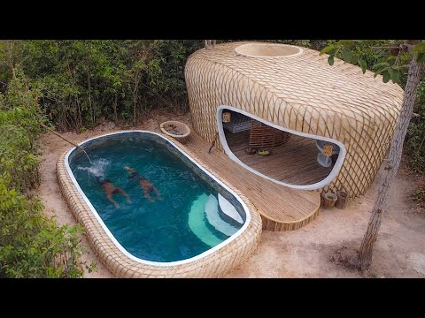 We Built a Massive Mud Temple House in the Jungle With Pools