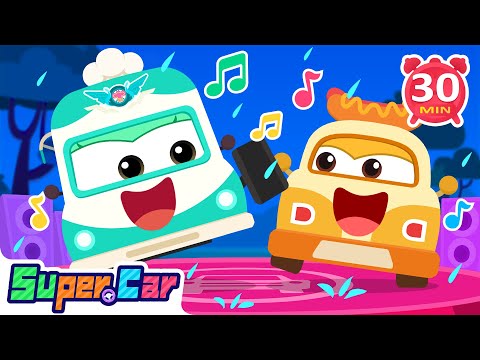 雨天派對 | 卡通 Cartoon☔ | 趣味活動 🎉 | 幼兒歌曲 🎶  | 汽車卡通 🚗 | 超級汽車