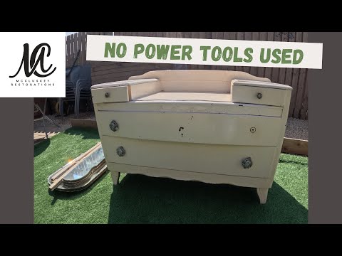 I Used ONLY BASIC TOOLS to RESTORE and REFINISH This OLD VINTAGE DRESSER
