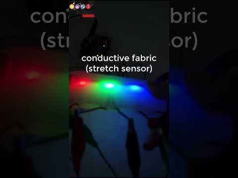 RGB LEDs with stretch sensor in silicone rubber, controlled with @Arduino