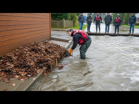 Huge Street Flood Quickly Drains After Unexpected Whirlpool!