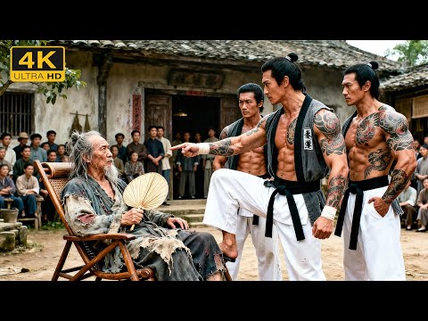 Japanese champ insults Chinese kung fu—disabled old man strikes back, one kick KOs him!