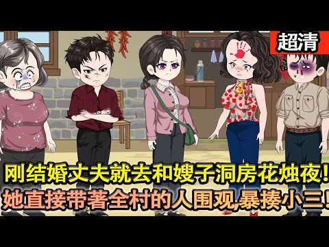 沙雕動畫【你敢信？女人剛結婚丈夫就跑去和嫂子洞房花燭夜！攔截還被暴揍！重生回來她直接帶著全村的人圍觀，暴揍小三！】#乖仔动画