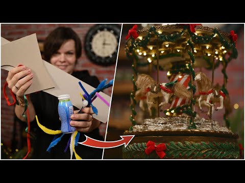 Крутящаяся новогодняя карусель своими руками!