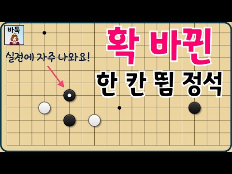 화점 정석 - 협공에서 선호도가 가장 높은 한 칸 뜀의 변화입니다.