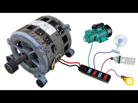 I turn washing machine motor into a 220v generator