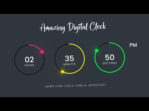 Amazing Working Digital Clock using Html CSS SVG & Javascript | Simple Javascript Project