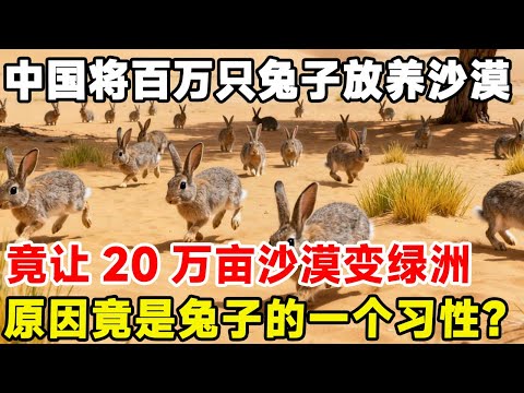 中国将百万只兔子放养在沙漠，竟让20万亩沙漠变绿洲，原因竟是兔子的一个习性？#科普 #沙漠养殖#沙漠兔子