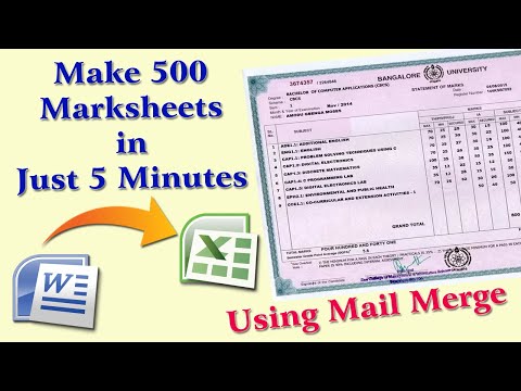 How to make Marksheets in just 5 minute Using Mail Merge | Excel |  MS Word | Mail Merge