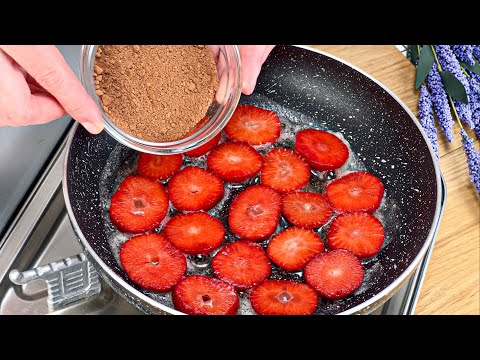 So schneiden wir Erdbeeren und mischen sie mit Kakao! Gott, wie lecker es ist! Rezept in 7 Minuten!