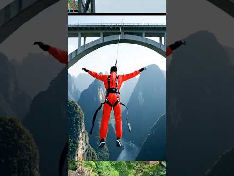 Bungee Jumping With Rope In Beautiful Place | $ Asmr Bungee Jumping #shorts