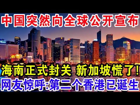中国突然向全球公开宣布！海南正式封关 新加坡慌了，网友惊呼:第二个香港已诞生！