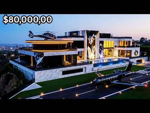 Ultra Luxury Mansion Tour: The Billionaire's Paradise  -  Modern Architecture & Private Runway