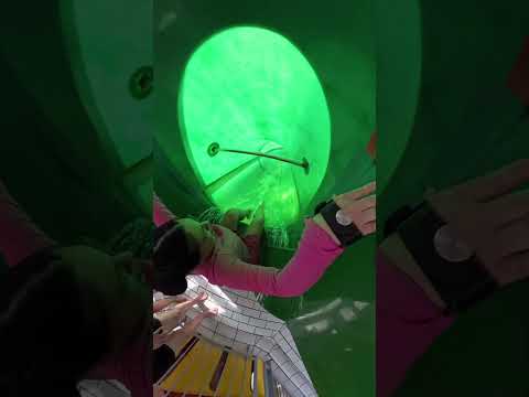 Who Can SPIN More Times On This SUPER FAST Water Slide! #shorts