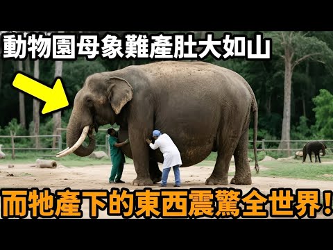 動物園裡一頭懷孕的母象肚子難產奇大無比，終於分娩時，產下的東西震驚了獸醫和全世界！#象 #大象 #分娩 #母愛 #獸醫 #動物故事 #真實故事 #不可思議 #心靈飼養員