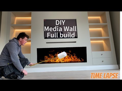 DIY CUSTOM MEDIA WALL        (Timelapse)
