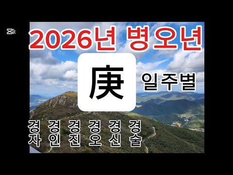 2026년 병오년운세_ 경금 일주별