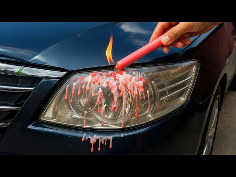 Genius Trick to Restore Old Headlights with CANDLE – Shockingly Effective!