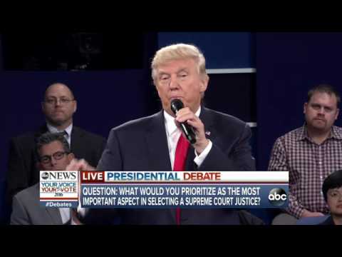 2nd PRESIDENTIAL DEBATE: Hillary Clinton, Donald Trump on Selection of Supreme Court Justice