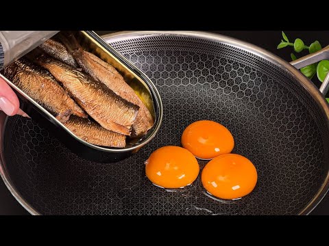 Sardines and eggs taste better than meat! A quick breakfast in minutes