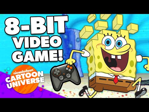 SpongeBob Video Game: 8-Bit Game Adventure Compilation! 🎮 | Nicktoons
