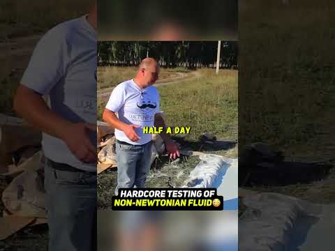 We drive a car over 100 liters of non-Newtonian liquid