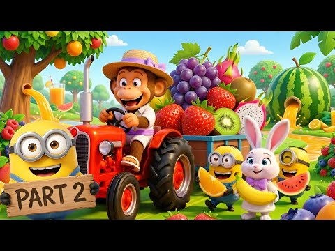 Monkey & Minions in the Magical Juice Jungle! 🐵✨  Collecting HUGE Fruits 🍉🍇 - PART 2