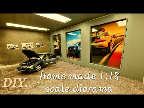 DIY 1/18 scale diorama - auto showroom