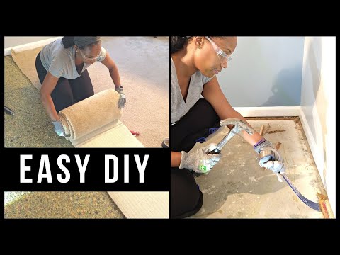 We Saved Time & Money!! -  HOW TO REMOVE CARPET FOR BEGINNERS - For Vinyl Plank Flooring