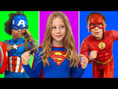 Nastya shows how to become a superhero.