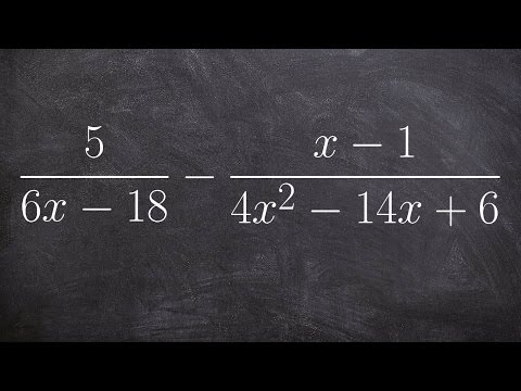 Subtract two rational expressions with polynomials