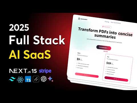 Build and Deploy a Full Stack AI SaaS with Next.js 16, React, Stripe, Tailwind | Full Course (2025)