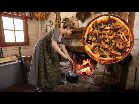 A Traditional Dessert |Bread Pudding + Chicken Supper| No Talking 1820s Cooking