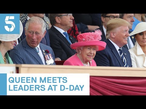 Queen greets Donald Trump and other world leaders at D-Day event | 5 News