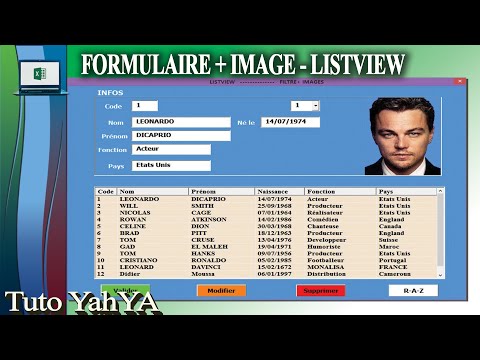 FORMULAIRE + LISTVIEW  + IMAGE | CRÉER FORMULAIRE DE SAISIE  AVEC PHOTO -  EXCEL VBA